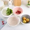 1pc Silicone Double-Layer Drain Basket Rotating Drainer Vegetable Fruit Washing Filter Tool for Kitchen