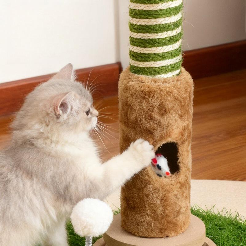 Sisal Cat Scratching Post Pet Cat Tree Climber Durable Scratcher Toy for Kittens to Grind Claws & Relieve Itch No Litter Mess