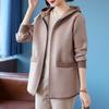 Women's Mid-Length Hooded Knitted Cardigan Jacket
