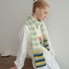 Rainbow Knitted Scarf Versatile Thick Knitted Wrap Neck Scarf Shawl Fashionable Coldproof Knitwear For Business Travel Outdoor