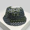 Sunshade Color Block Fashion Double Sided Fisherman Cap Versatile New Unisex Montage Printed Flowers Leaves Graffiti Bucket Hats