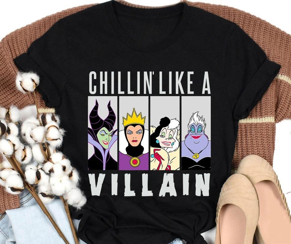 Disney Villains Gang Ursula Evil Queen Cruella Maleficent Shirt Villains Squad Tee Disney Family Matching Shirt S