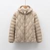 90 fleece new national standard women's clothing autumn and winter new light down jacket wavy pattern women's hooded jacket