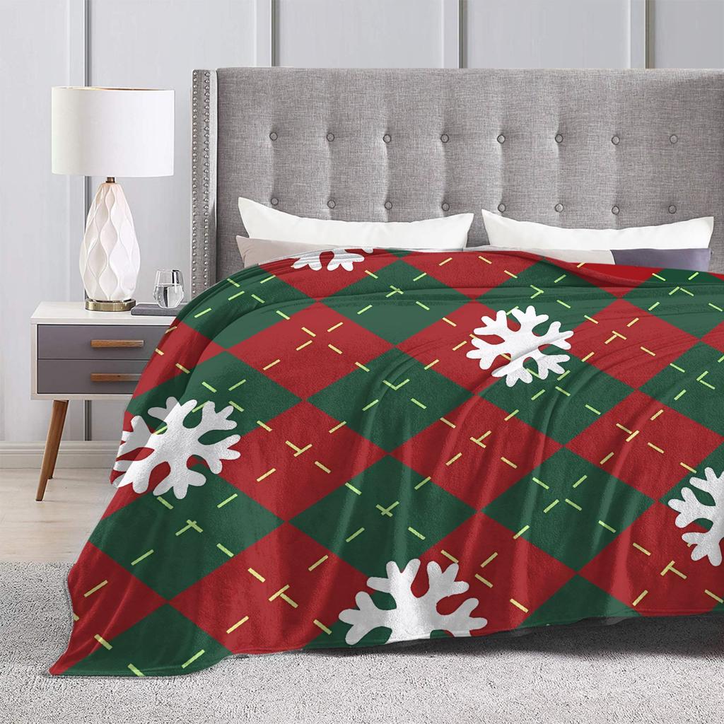 New Year Plaid & Pattern Flannel Blanket Winter  Warm Throw Blanket for Children Home Decor Novelty Bedspread Sofa Bed Cover