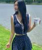 Loginaenloji Waffle Blooming Sleeveless Navy