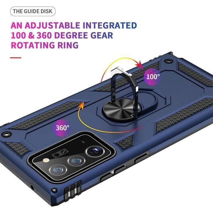 Lot de 2 Verres Trempés et Coque Pour Samsung Note 20 Ultra - PROSHOP - Bleu Marine - Antichoc Solide Dure