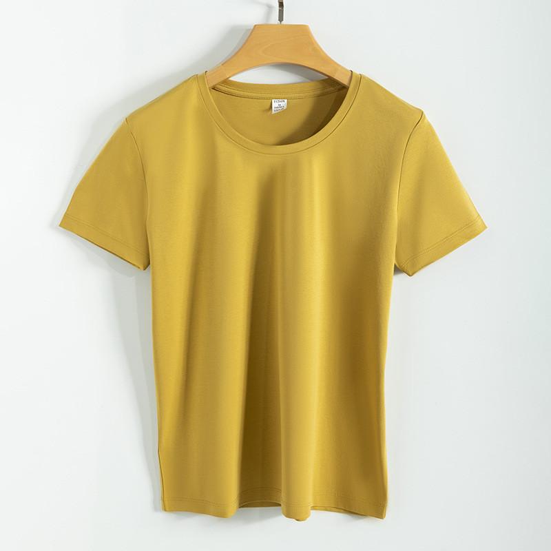 Silk Cotton T Shirt For Women Summer Breathable Casual Relaxed Fit Plain Style
