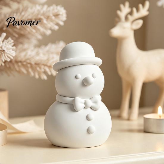 Decoratieve Sneeuwpop voor Kerstmis 3D Geprinte Figuur, Klein Tafelblad Beeldje met Boom Hangende Hangers Sjaal/Stropdas, Feestelijk Ornament Bureau,