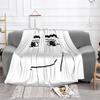 Man Face Gaming Meme Knitted Blanket Flannel Robloxx Soft Throw Blanket for Home Couch Bedroom Quilt
