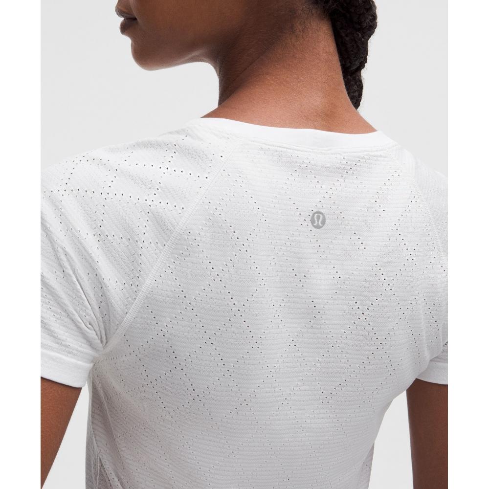 Lululemon Swiftly Tech Short Sleeve Shirt 2.0  Hip Length Diamond Drop White