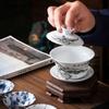 Chinese Blue And White Porcelain Gaiwan Portable Travel Tea Bowl Home Ceramic Teacup Handmade Teaware Personal Single Cup 140Ml