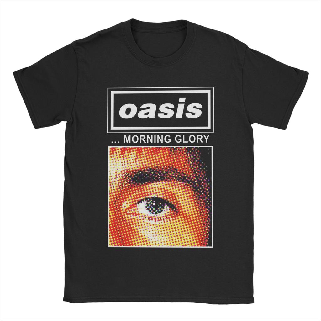O-Oasis Rock Band T-Shirts for Men  Vintage Cotton Tee Shirt Crewneck Short Sleeve T Shirt Gift Idea Clothing