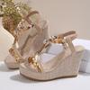 Summer Wedge-heeled Women's Shoes, Open-toed Strands, Casual Plus Size Women's Sandals