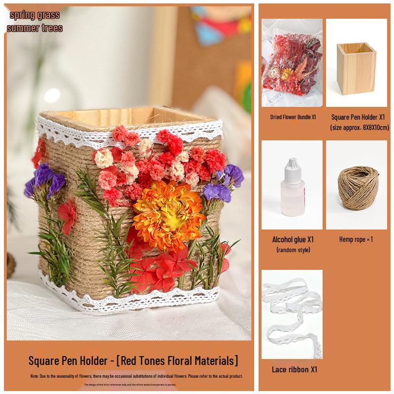Preserved Flower Pen Holder DIY Kit - Mid-Autumn Festival Parent-Child Activity or Team Building