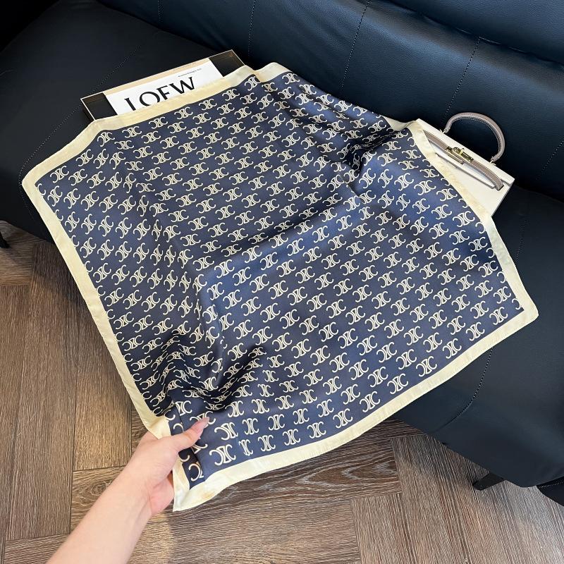 Korean cashew flower silk scarf triangle scarf women's stacking wear accessories jeans belt travel matching shirt scarf headscarf
