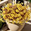 5 Bundles Plastic Fake Fall Artificial Flowers UV Resistant Fake Plastic Flowers Faux Plastic Flowers for Home Party Outdoor
