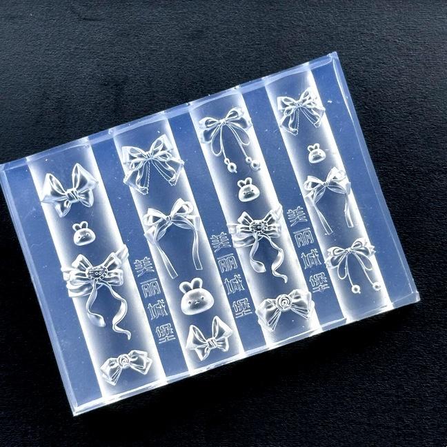 

Мультяшный бант кролик 3D силиконовая форма для ногтей украшения для нейл-арта сделай сам прозрачный шаблон для маникюра для дизайна нейл-шармов инструменты 1Pcs