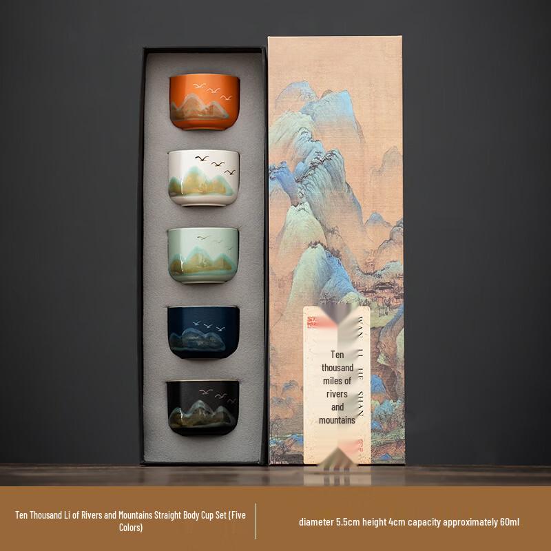 

Xunyi Black Pottery Teacup Set - Wanli Shanhe Series