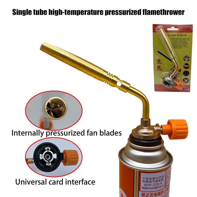 1PC Outdoor Camping BBQ Portable Soldering Heat Gun Butane Burner Welding Gas Torch Flame Gun Brazing Flamethrower+