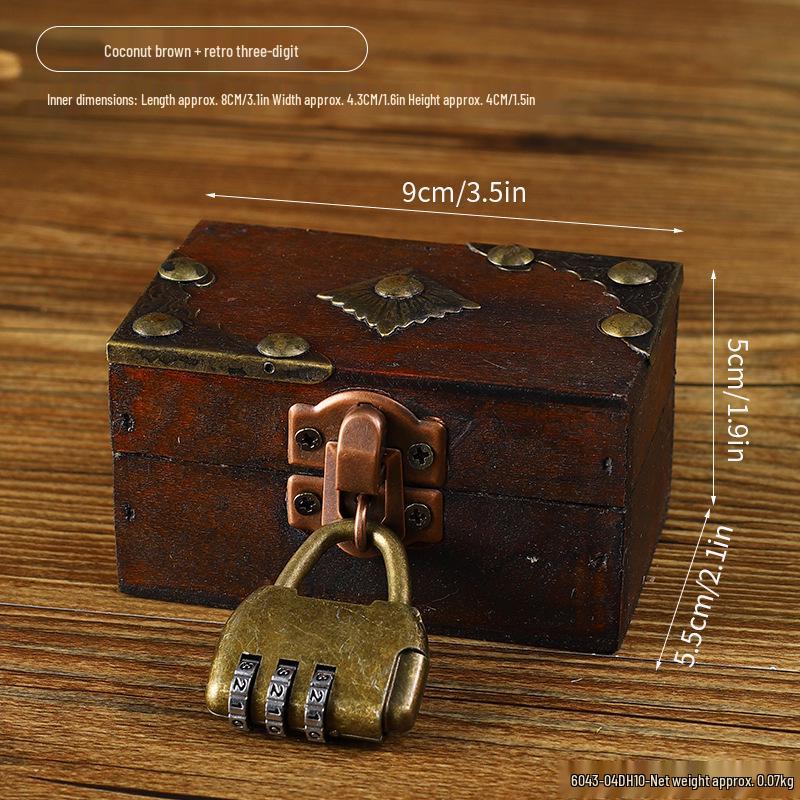Retro Multi-Color Wooden Jewelry Box: Home Ornament & Escape Room Prop