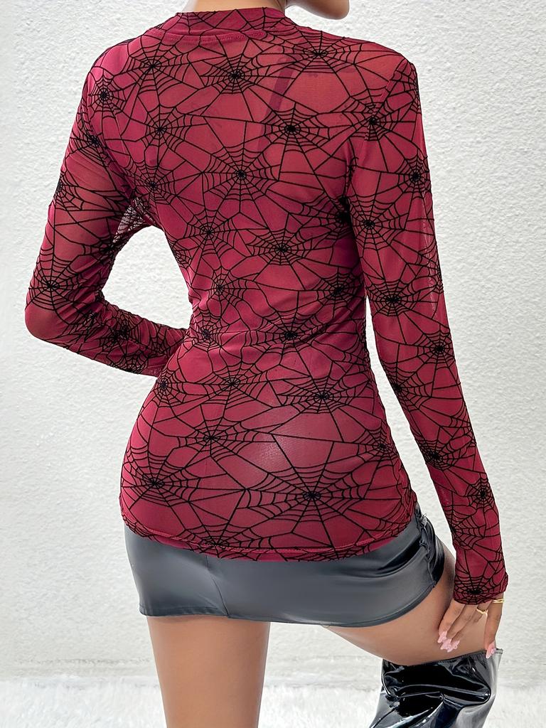 Herbst Sexy Netz Unterhemd Dünn Durchsichtig Figurbetontes Oberteil Damenmode Täglich Basic Büro Dame Lässig Enganliegend Damen Elegantes Oberteil