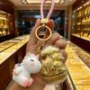 999 Pure Gold 'Princess Please Get Rich' Pendant Keychain - Cartoon Charm for Mobile Phones & Bags