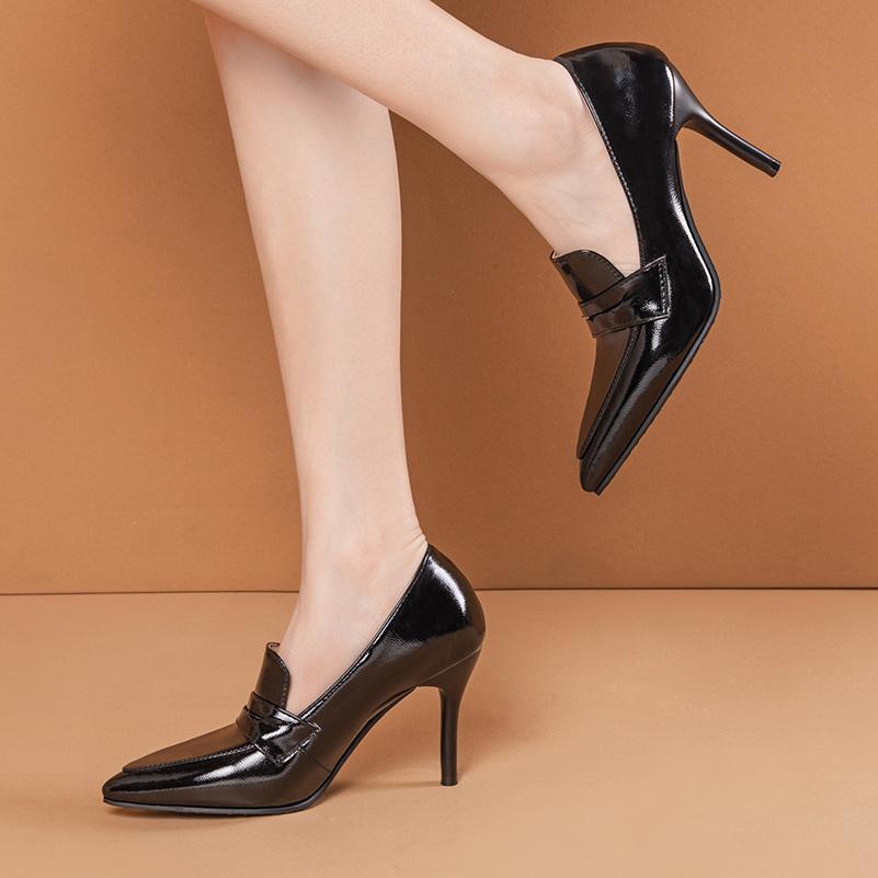 Übergröße Spitz Ultrahoch Schlank Sexy Büro Damen High Heels Sexy Rock Flache Pumps 2025