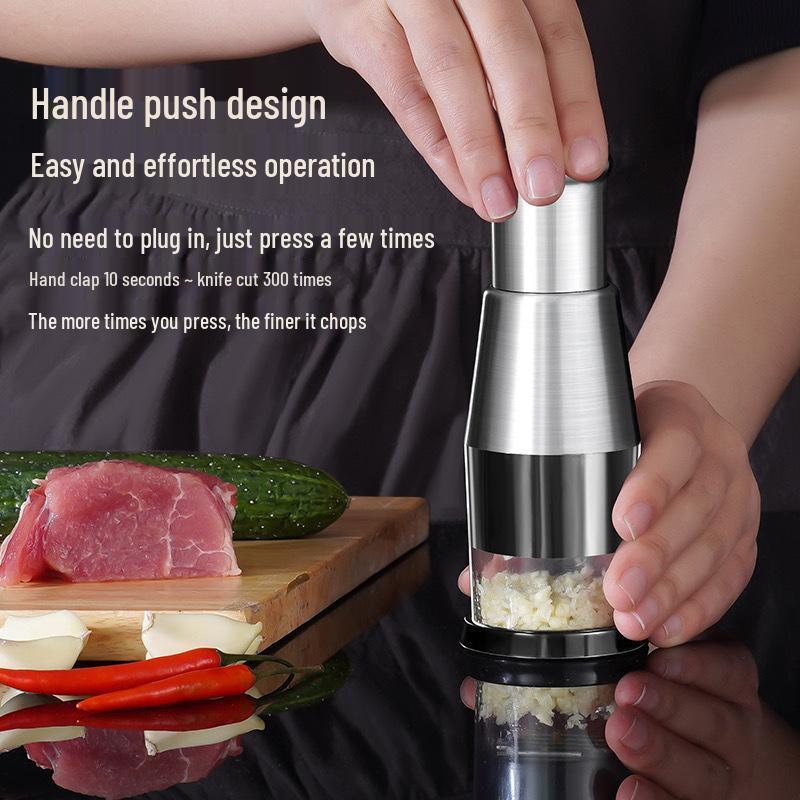 Popular Stainless Steel Kitchen Garlic Press and Chopper