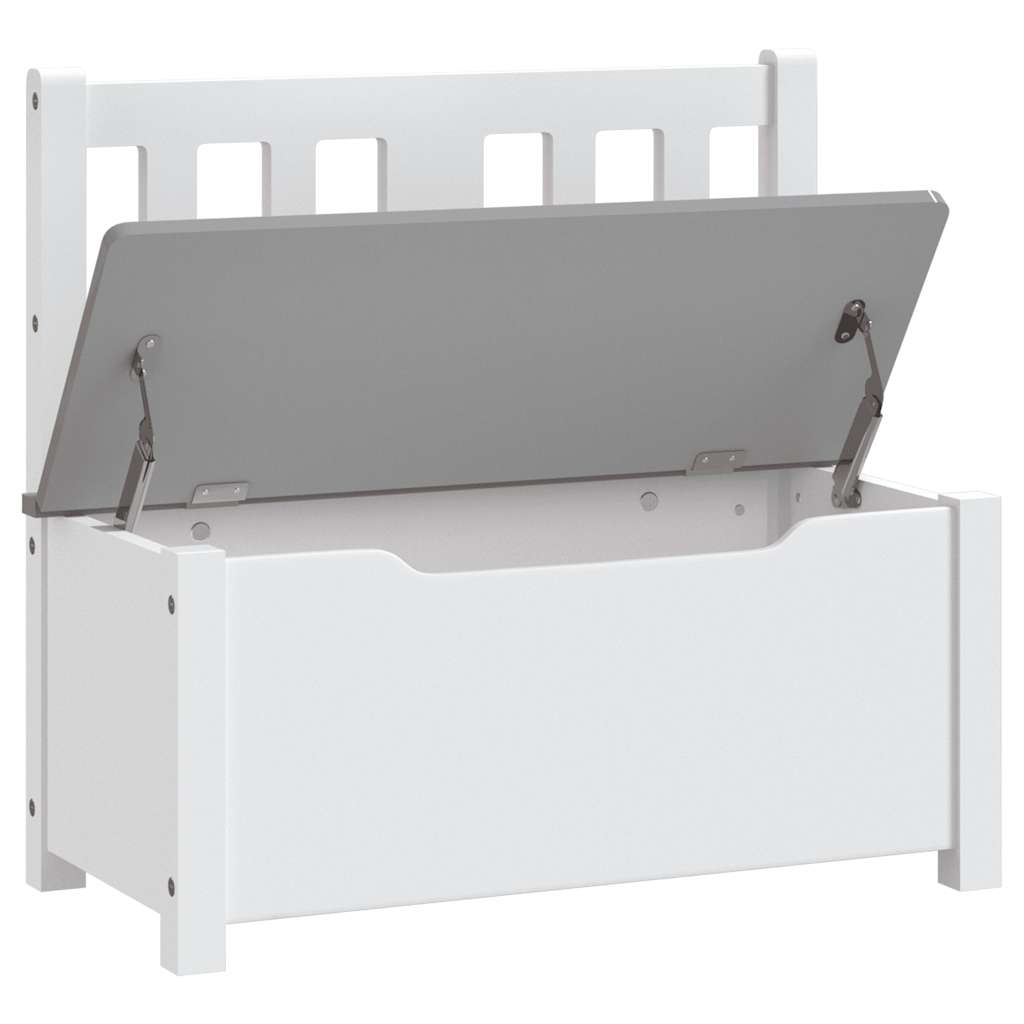 Kids Bench with Storage Space White and Grey 60 x 30 x 55 cm MDF