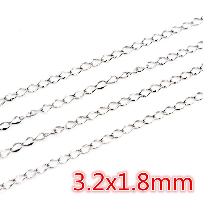 5 Meters/Lot Never Fade Stainless Steel Multi Styles Necklace Chains For DIY Jewelry Making Findings Accessories Handmade