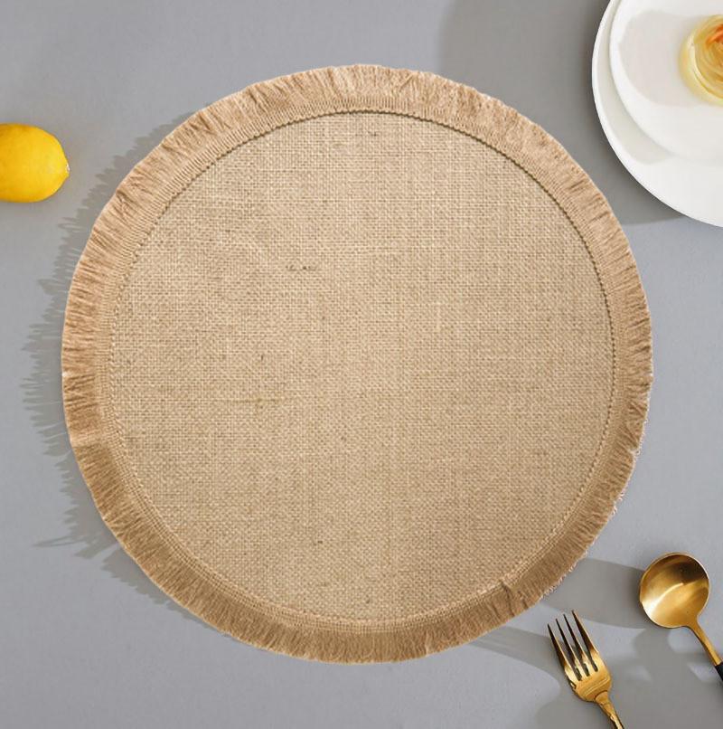 Jute Table Placemat With Fringe For Modern Dining And Ecofriendly Farmhouse Decor