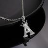 Stylish Women's Choker Necklace with Cubic Zirconia Crown & English Letter Pendant