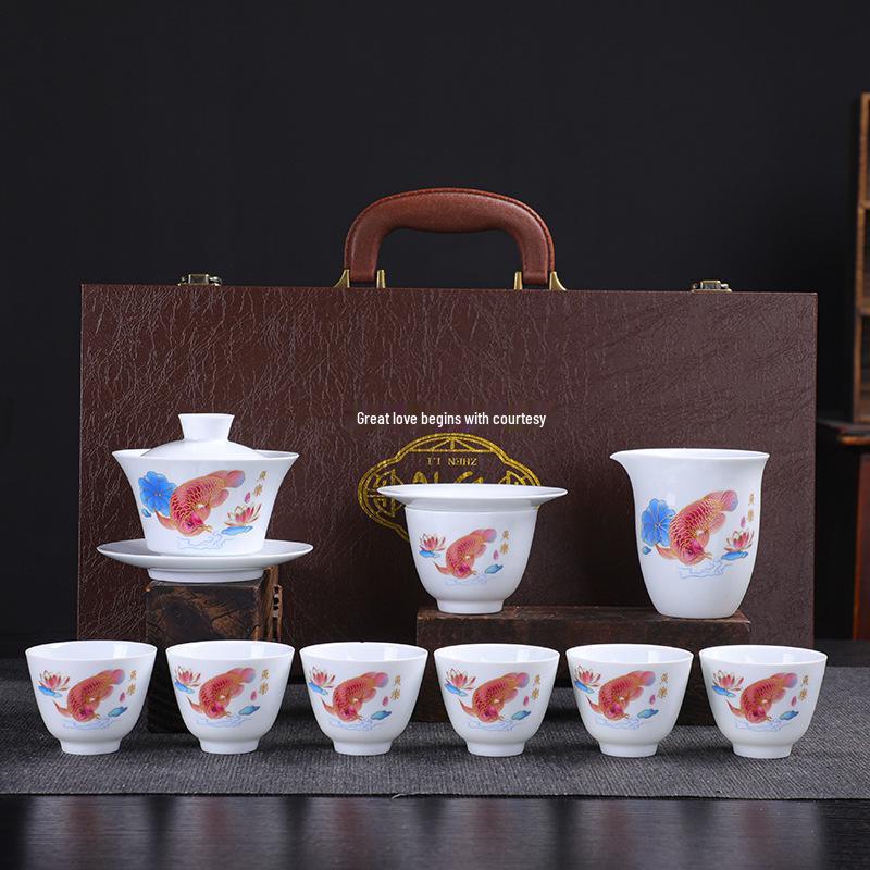 Panda Gaiwan Chinese Porcelain Tea Set - Elegant Gift