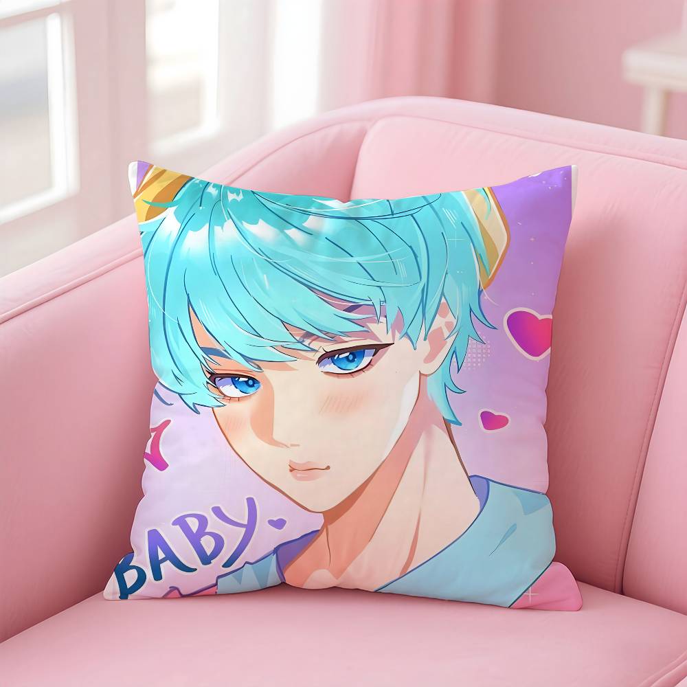 Hot KPop S-Saja Boys Pillow Case Comfort Sofa Bed Silky elegant Invisible zipper Custom Decorative cushion cover