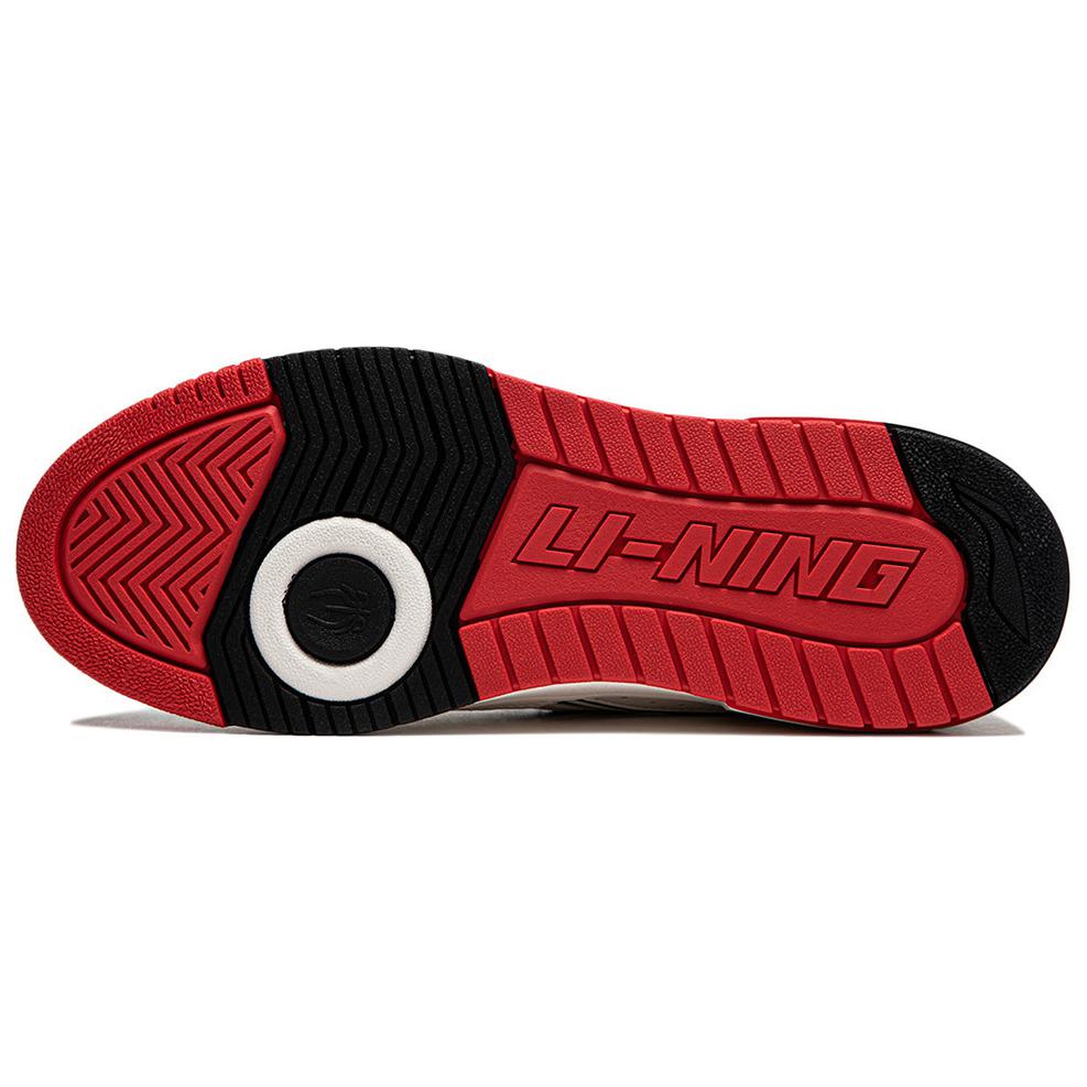 Li Ning Rookie Comfortable Versatile Rebound Non-Slip Shock Absorbing Durable Lightweight Low-Top Skate Shoes Men Sneakers White Red ABCU009-1