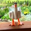 Funny Magnetic Duck Ornament with Suction Cup Mini Resin Prank Figurine for Desk Office Garden Cute Quirky Duck Figure Unique Gift for Coworkers