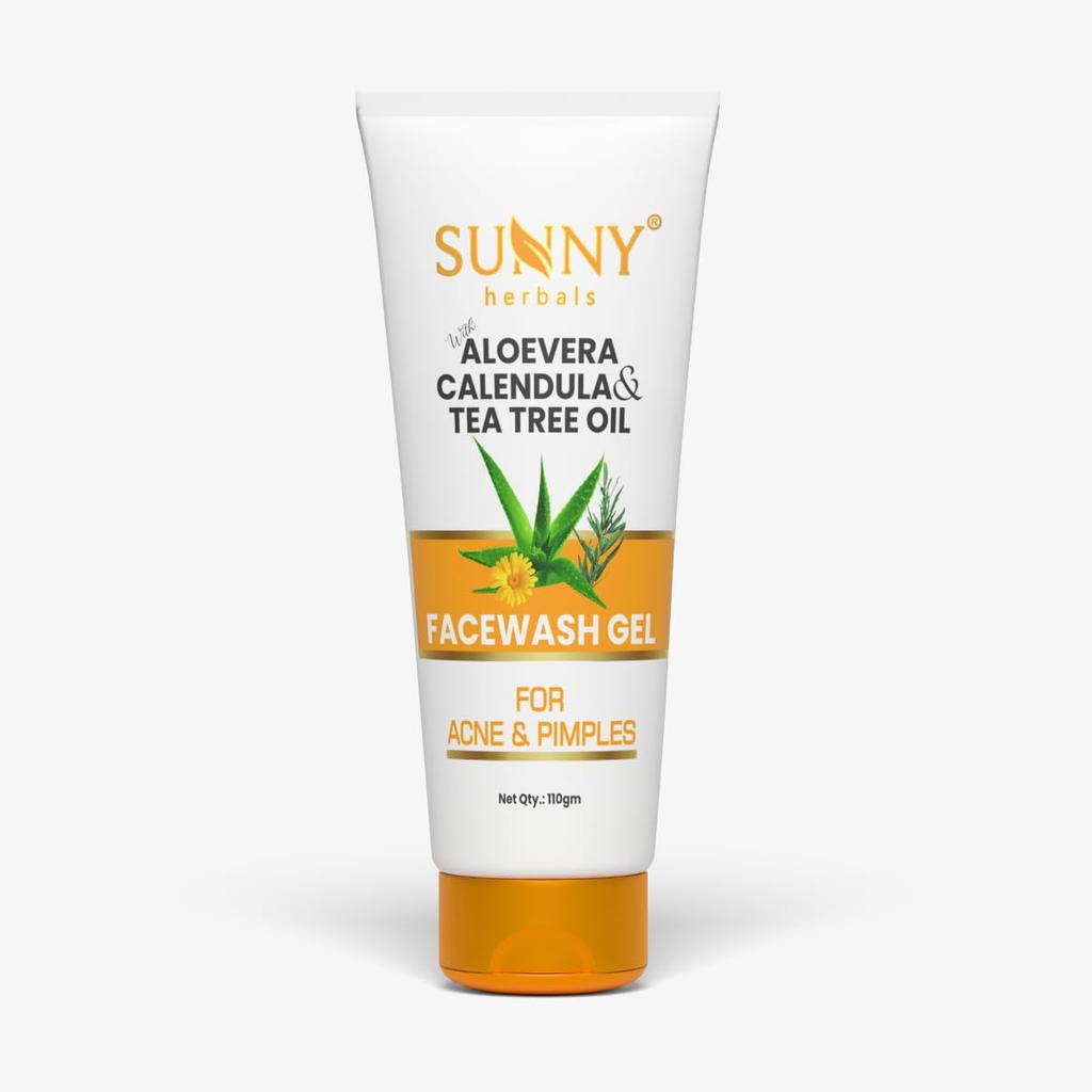 Sunny Herbals Face Wash Gel Gentle Daily Cleanser For Clear Looking Skin Oil Control Refreshing 110 ml Pore Care