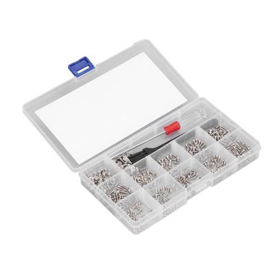 600 Stück Computer Schrauben Sortimentskasten Mikro Flachkopf M2 M2.5 M3 mit Schraubendreher Bürste(Silber )