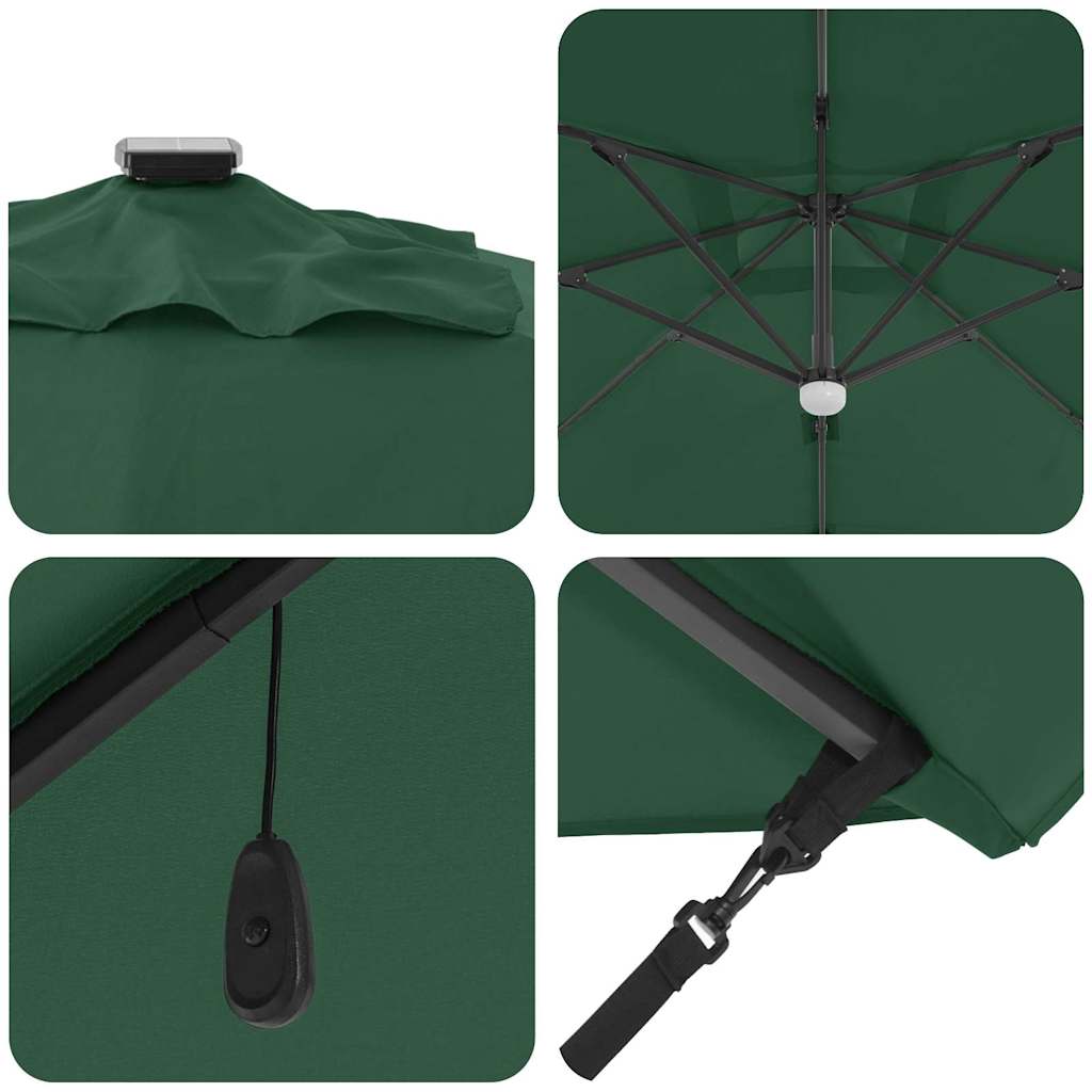 Green Sun Umbrella 351 x 250 x 253 cm Polyester and Aluminum