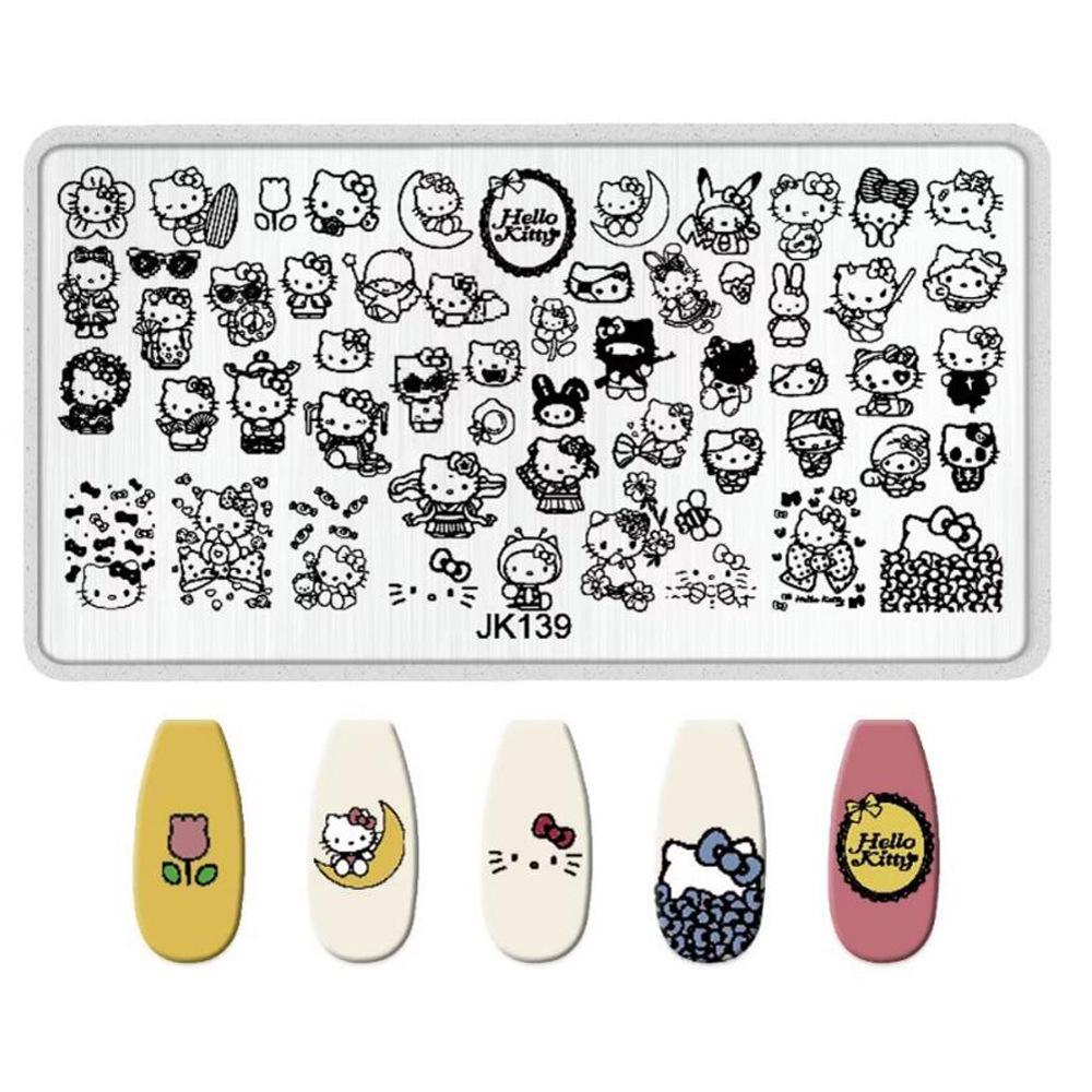 KT Cat & Mickey Mouse Anime Nail Art Stamping Plate for Beginners