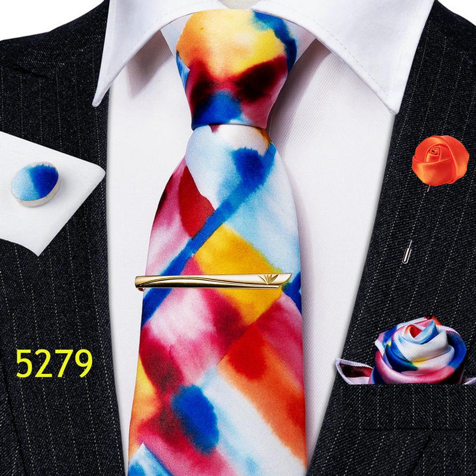 Barry.Wang Gravata masculina prendedor de gravata boutonniere lenço abotoaduras paisley conjunto de gravata de seda sólida para festa de casamento namoro