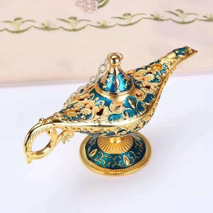 1 Pcs Metal Trumpet Ancient Magic Lamp European Retro Crafts Decoration Creative Ornaments Props Wishing Light Model Gift