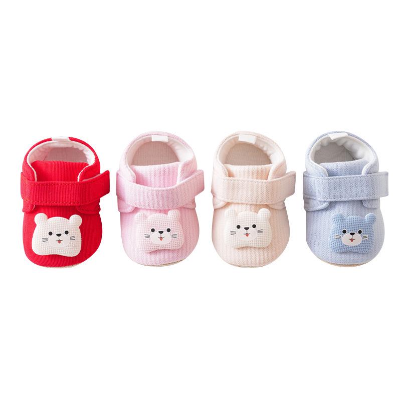 Soft Sole Spring & Autumn Baby Walker Shoes: Cartoon Lace-Up, Anti-Slip, Cloth Front for 6-12 Months
