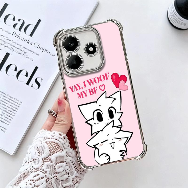 Cute B-Boykisser Catoon Plating Phone Case For Xiaomi Redmi Note 14 15 Pro Plus 13 12 11 11S 11T 10 9S 9 5G Anti-Fall Airabag Co