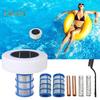 Solar Water Purifier Solar Powered Pool Cleaner Floating Water Purifier with 2 Copper Replacement for Freshwater Saltwater Pools Spas