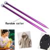 2 Pcs Aluminum Single Point Knitting Needles Pins Straight DIY Weaving Tool
