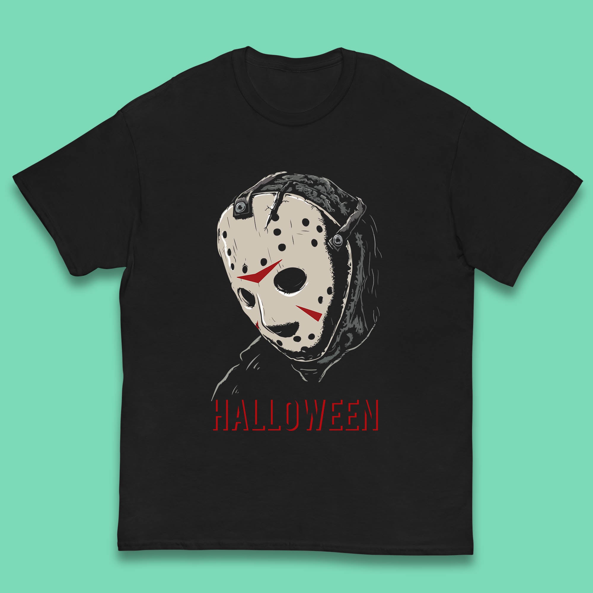 Jason Voorhees Face Mask Halloween Friday The 13th Horror Movie Character Kids T Shirt 130