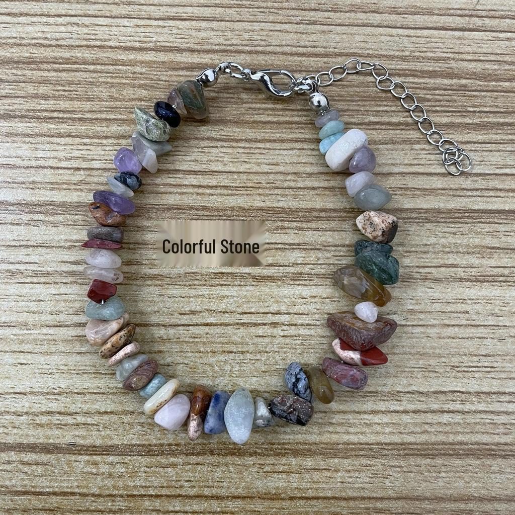 Pink Purple Agate Crystal Beaded Bracelet - Semi-Precious Gift for Female Students & Best Friends