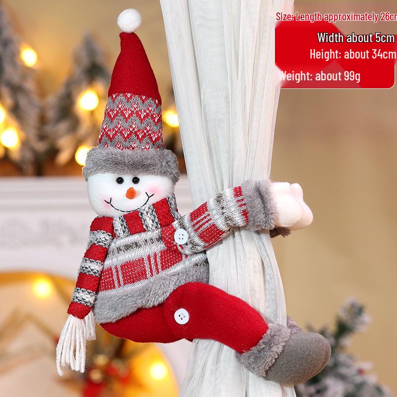 Kreativa julgardinsband: Snögubbe & Gammal Man Tecknade Prydnader