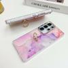 For Samsung Galaxy S25 Ultra Case with Kickstand IMD Marble Pattern Electroplated Phone Cover